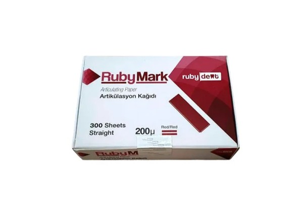 Артикуляц. бумага RubyMark  (арт9606) - прямая, красная/красная (200мкм, 300шт), Incidental / Турция